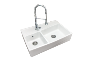 Timbre d'office - Evier - Rétro - Baroque - Grand siècle - Brocante - Campagne - Sink - Ceramic - Belfast - Cuisine - Kitchen sinks - Traditionnel - Vintage - Direct évier - Grès - Kitchen farmerhouse sink in fireclay - évier de cuisine